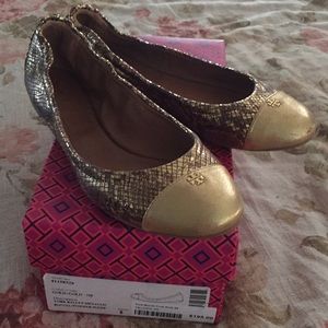 Tory Burch snake print and gold